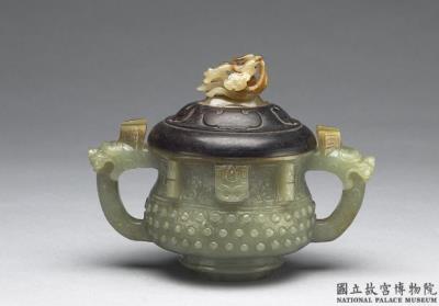 图片[2]-Jade gui-shaped incense burner with knob pattern, Qing dynasty (1644-1911)-China Archive